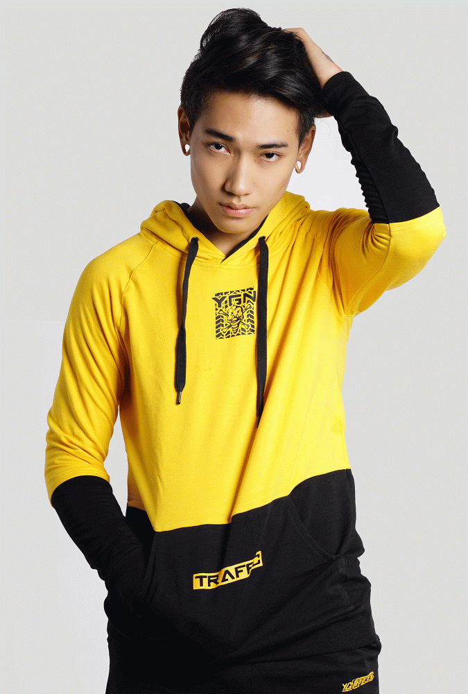 YGN Traffic Yellow and Black Hoodie boy